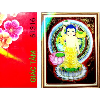 Tranh đá PHẬT ĐẢN SANH - 60x80cm - 61316 - BÔNG HOA SEN - tranh đá chưa làm - chưa gắn đá - chưa đính đá