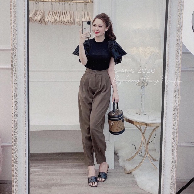 QUẦN BAGGY KHOÁ GẤU CẠP CAO [Video, Ảnh thật] chất vải 2 biên