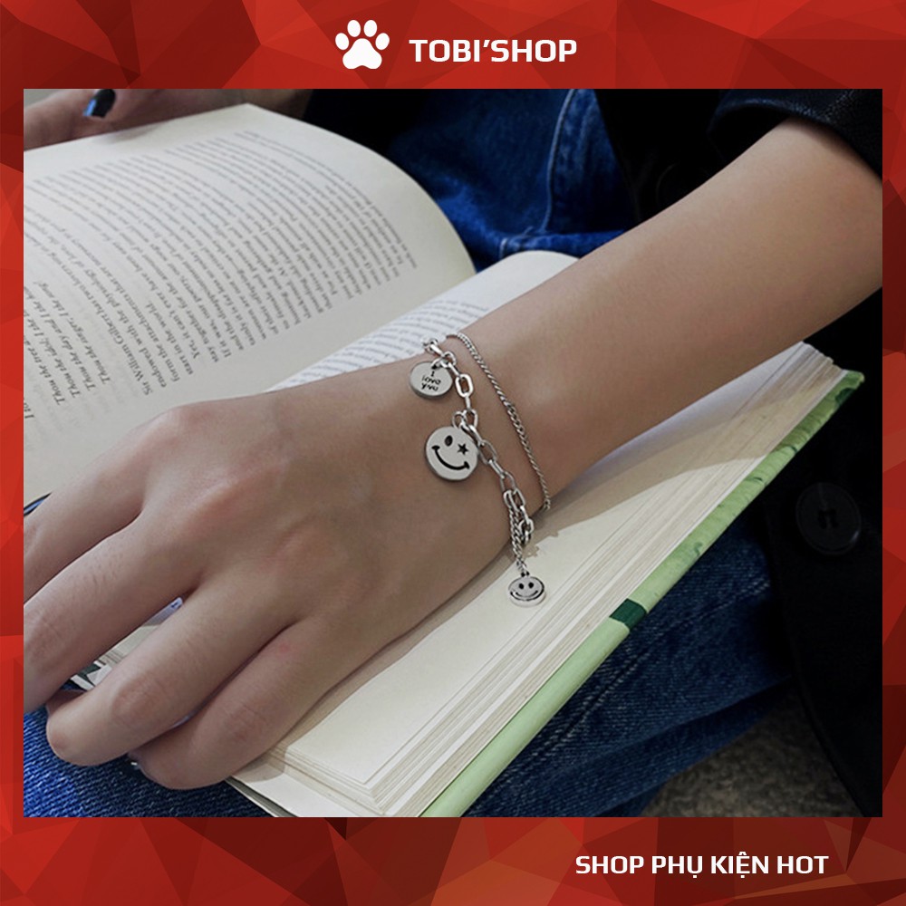 [Mã FAMAYFA giảm 10K đơn 50K] Vòng tay xích hình mặt cười TB210 - TOBI'SHOP