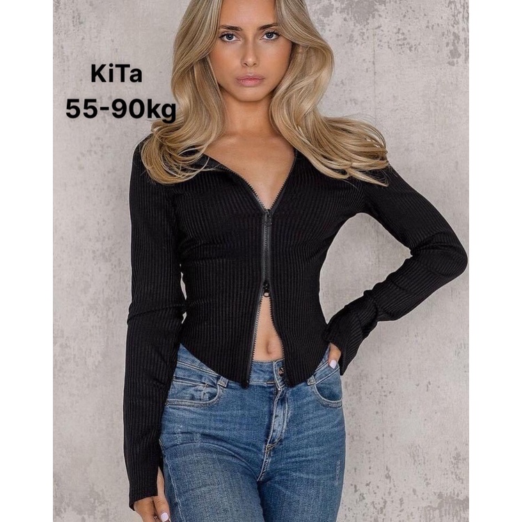 Áo croptop nữ tay dài bigsize 55-90kg kitafashion, Croptop bigsize phong cách Hàn Quốc AT07