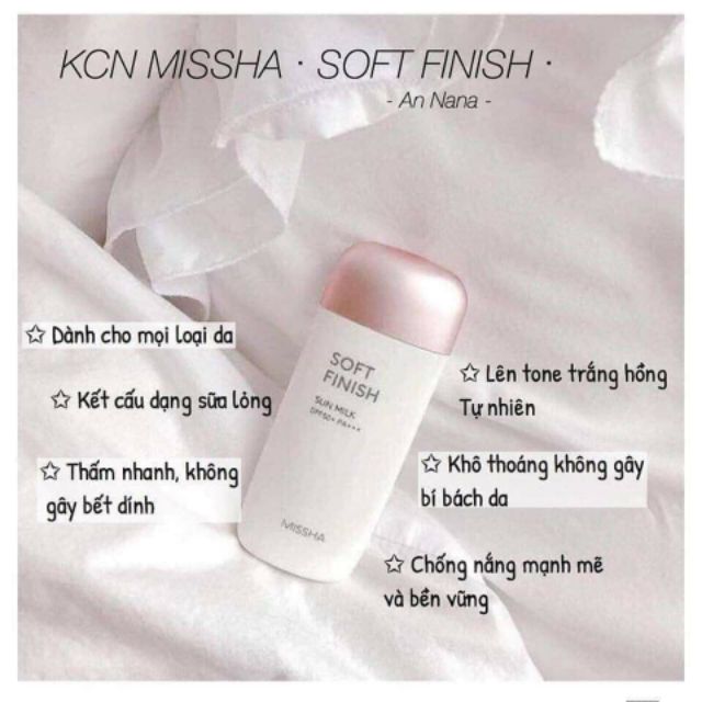 KEM CHỐNG NẮNG MISSHA SUN MILK SPF50+