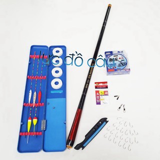 Bộ cần câu tay shimano 5h xoắn đỏ kèm hộp phao câu 5 quả, 100m dây câu và phụ kiện đủ đi câu shopdocau 112