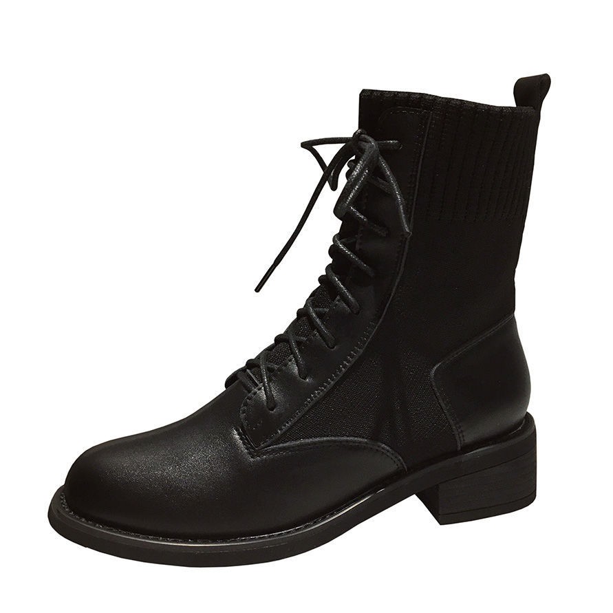 Martin boots nữ phong cách Anh 2020 mùa thu và đông mới hoang dã giày ngắn lưới màu đỏ ống mỏng xu hướng xuân đơn