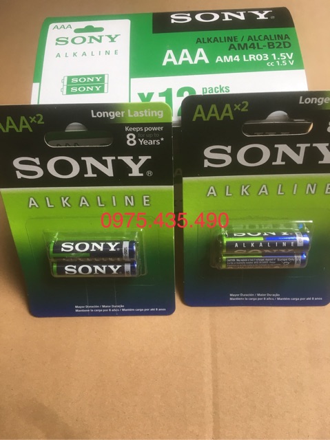 Pin AAA Sony Alkaline LR03 Chính hãng Vỉ 2 viên Made in Indonesia