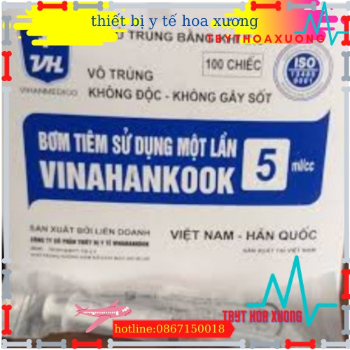 BƠM TIÊM VINAHANKOOK 10ML CC HỘP 100 CHIẾC[thietbiytehoaxuong]