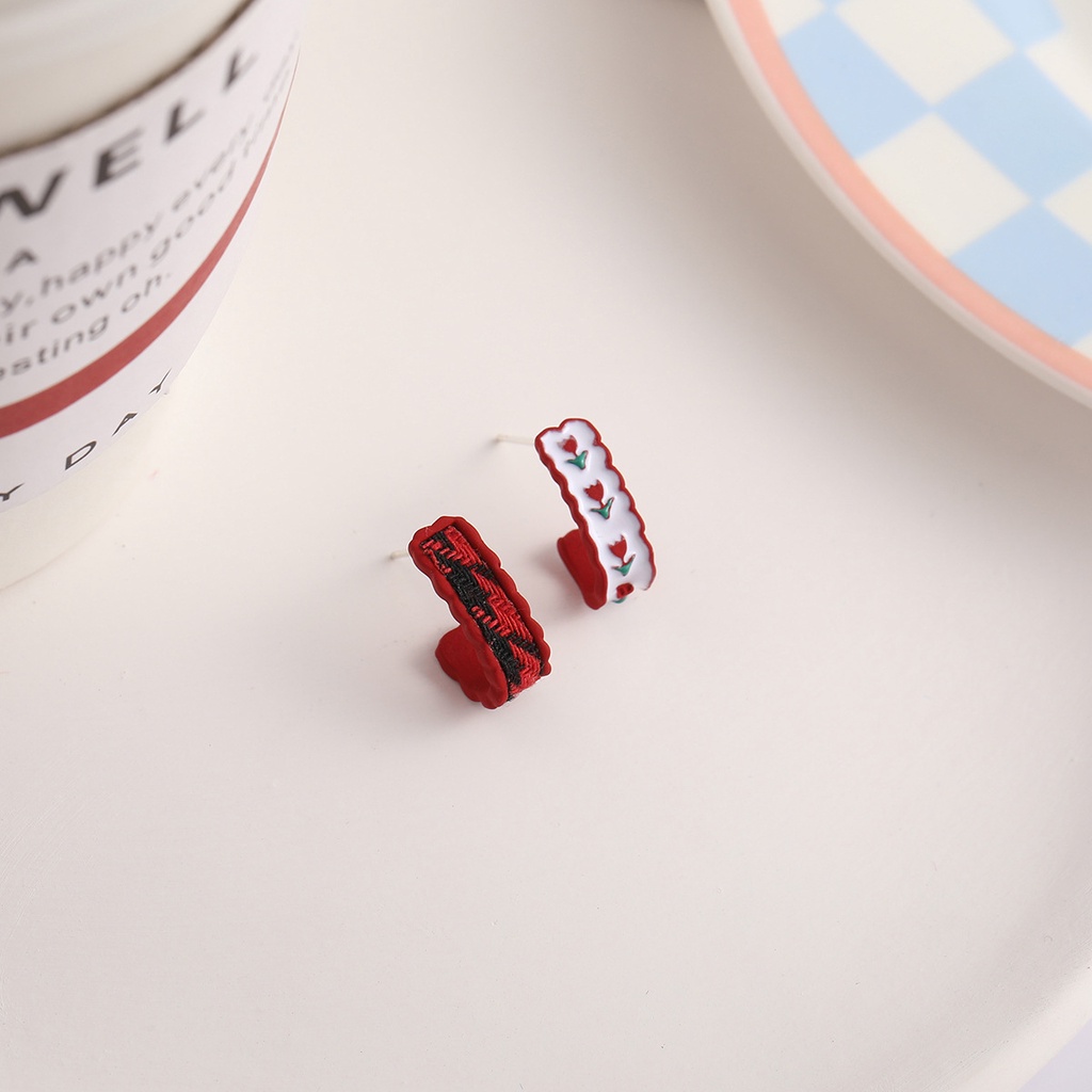 Bông Tai Mạ Bạc 925 Hình Chữ U Kiểu Dáng Mới Lạ Phong Cách Hàn Quốc