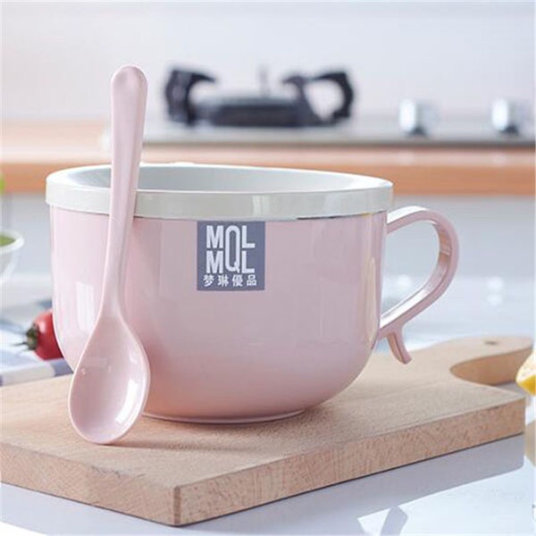 [FREESHIP] Bát Ăn Mì Có Nắp Hình Thú 2 Lớp Inox Chống Nóng MQL.