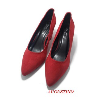 [SALE Lẻ Size] Giày Da Lộn Mũi Nhọn Gót Vuông 5 Phân Augustino
