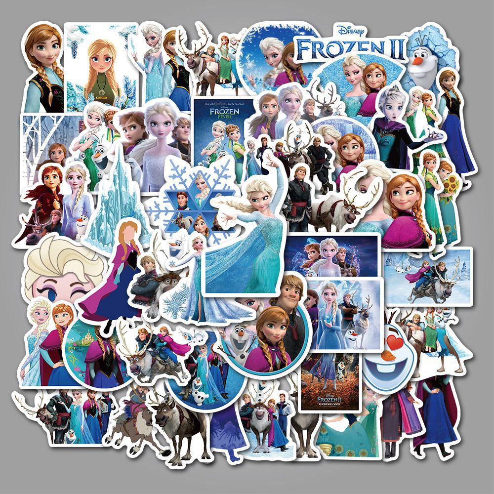 Bộ 50 Miếng Dán Graffiti Frozen 2 Chống Thấm Nước Trang Trí Điện Thoại / Ván Trượt