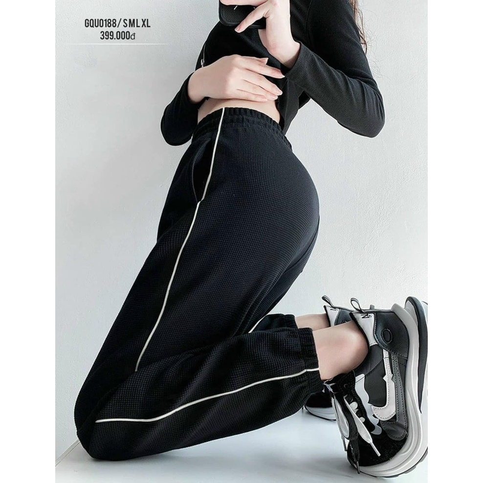 Quần legging nữ quần jogger ống bomber tổ ong siêu mềm hàng xuất dư cao cấp