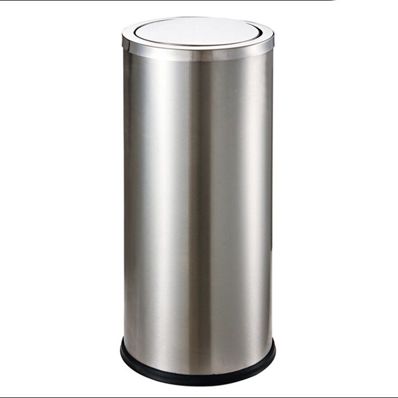 Thùng rác inox nắp lật xoay, thùng rác inox tròn bập bênh