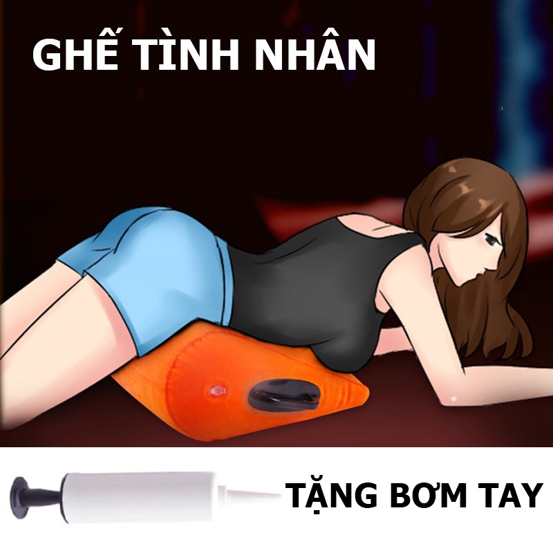 Ghế Tình Nhân Đệm Mông Bơm Hơi Có Tay Vịn - Ghế Đệm Tình Yêu Tây Cầm + Tặng Kèm Bơm Tay