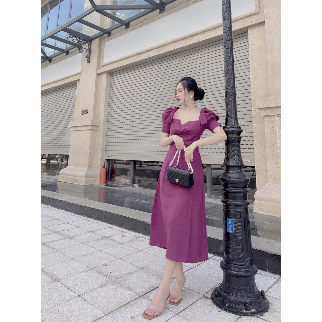 VÁY CỔ VUÔNG TAY BỒNG DÁNG XOÈ | BigBuy360 - bigbuy360.vn