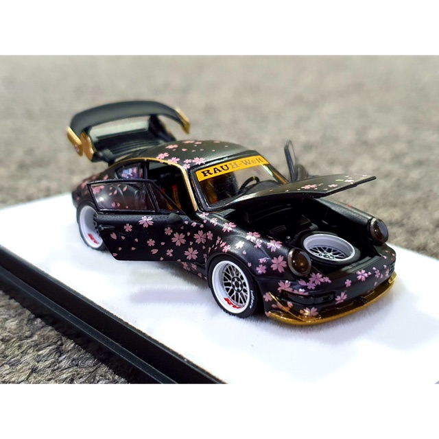 Xe Mô Hình Porsche 964 RWB Open 1:64 PGM Model Limited ( Đen-Sakura)