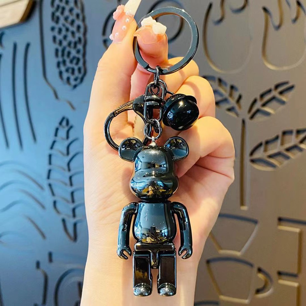 Móc chìa khóa hình Be@rbrick mini mạ màu gradient độc đáo