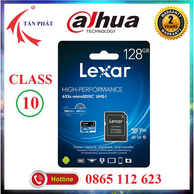 Thẻ Nhớ Chất Lượng Cao  128G 32G 64G LEXAR CLASS 10 - 80MB/S - Phù hợp lắp CAMERA IMOU C6N RANGER C6CN C1C BH 5 NĂM