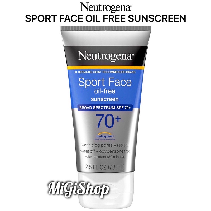 [Hàng Mỹ] Kem Chống Nắng Thể Thao Cho Da Mặt Neutrogena Sport Face Oil Free Sunscreen SPF70+ 73ml | WebRaoVat - webraovat.net.vn