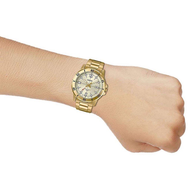 Đồng hồ nam dây kim loại Casio Anh Khuê MTP-VD01G-9EVUDF