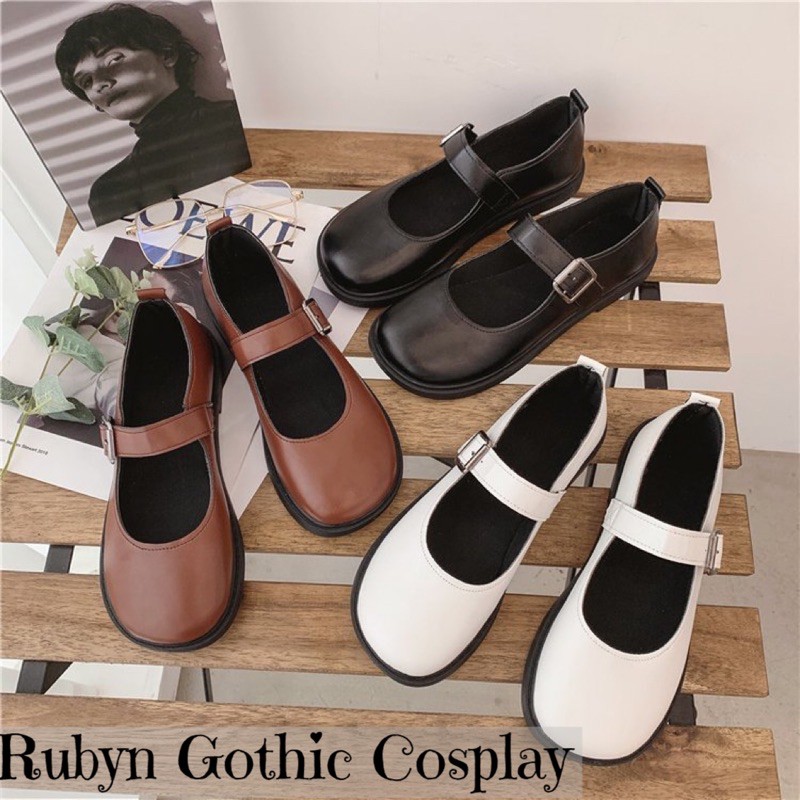 [Sẵn]  Giày Búp Bê Lolita Màu Trơn Đơn Giản Dễ Thương ( Size 35 - 40 )