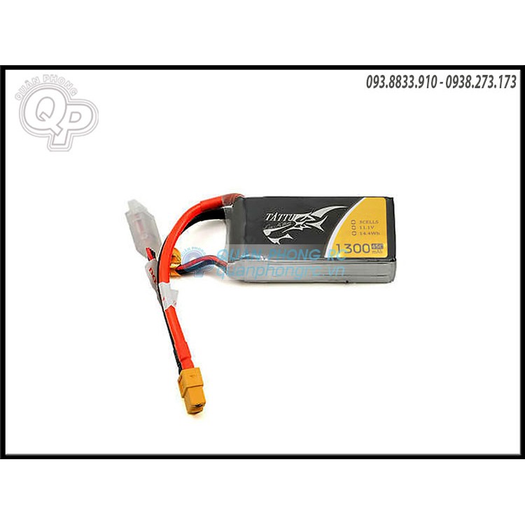 Pin Tattu 11.1V 1300Mah Lipo 45C