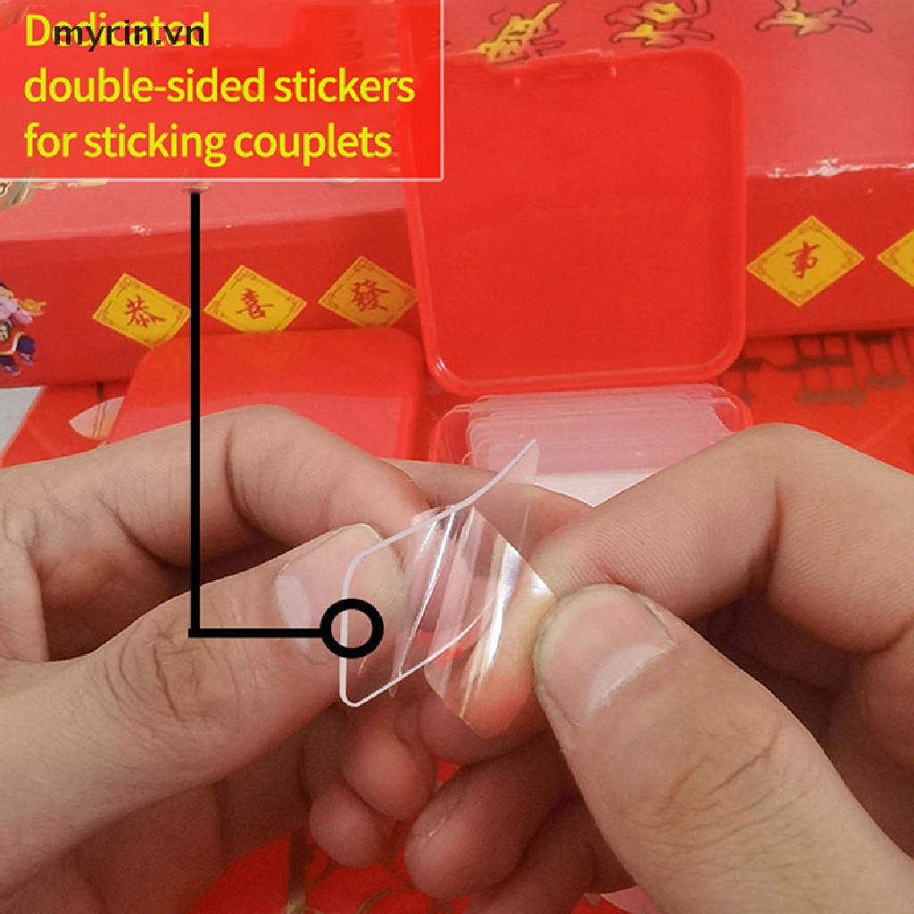 Hộp 60 Miếng Dán Hai Mặt Trong Suốt Không Để Lại Dấu VN