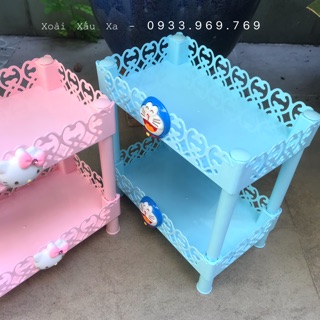 KỆ NHỰA 2 tầng , 3 tầng HELLO KITTY - DORAEMON