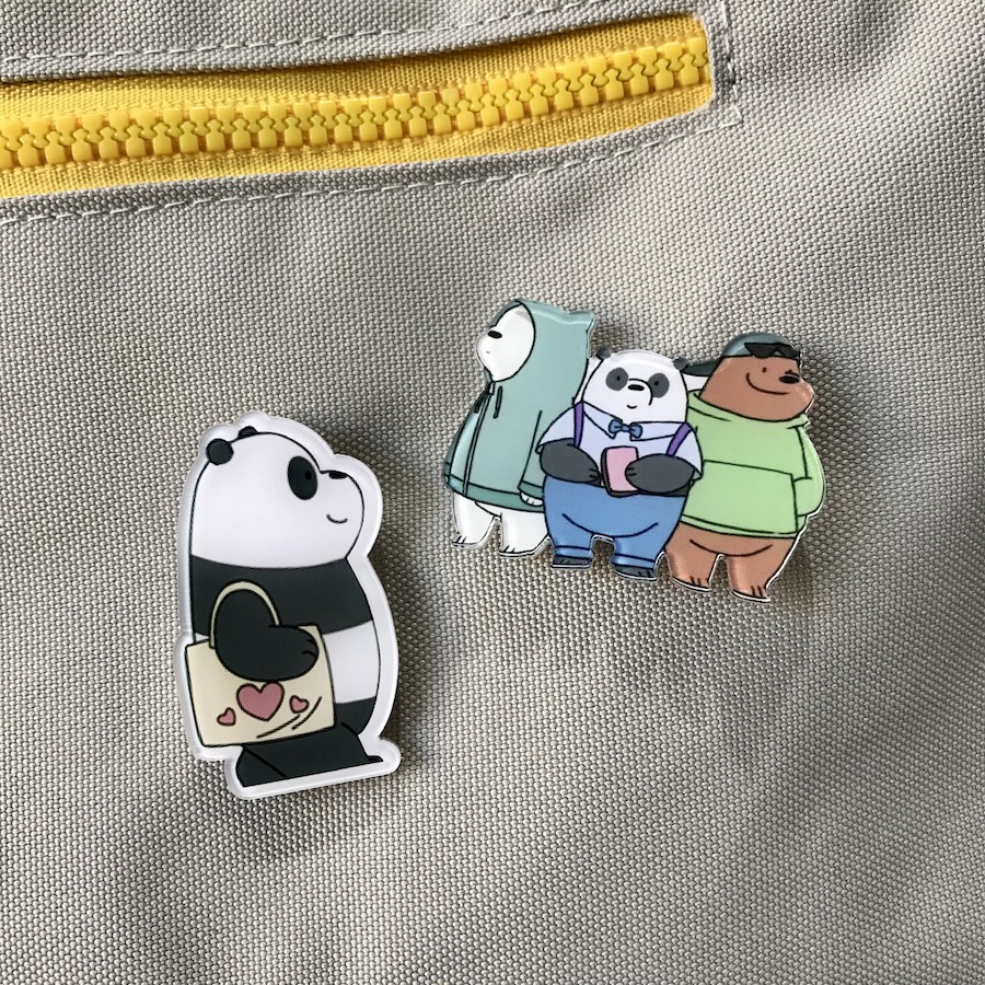 Huy hiệu cài áo balo túi hình 3 chú gấu cá tính