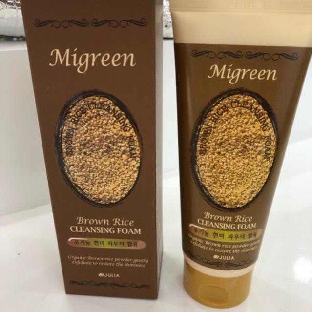 Sữa rửa mặt tạo bọt Gạo nâu MIGREEN BROWN RICE CLEANSING FOAM 170ml