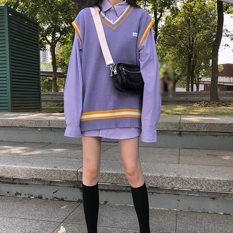 Áo Len Nữ Không Tay Cổ Chữ V Thời Trang Hàn Quốc