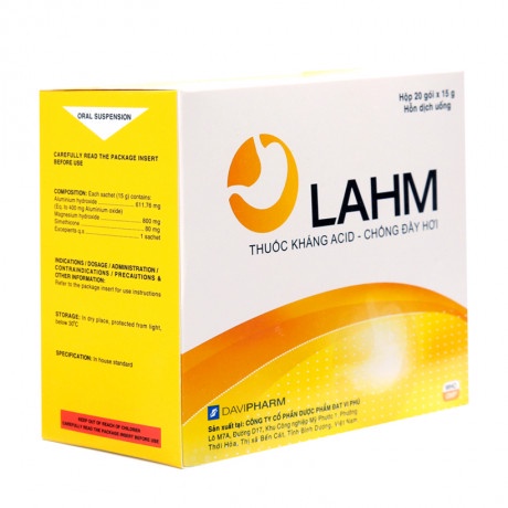 Gel dạ dày Lahm - Giảm Trào Ngược Dạ Dày, Giảm đầy hơi và Các Biểu Hiện Của Viêm Loét Dạ Dày - Hộp 20 gói
