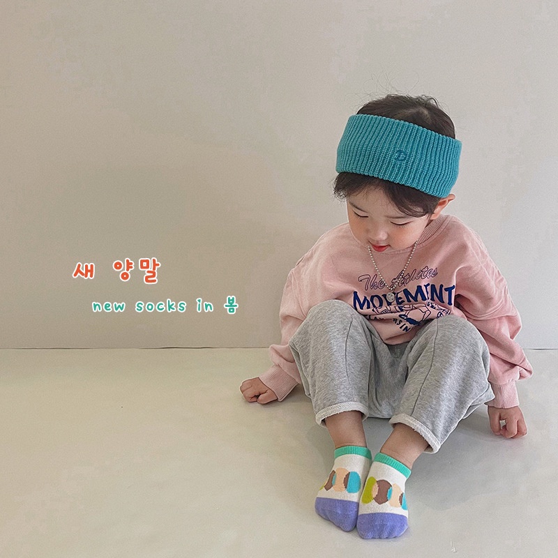 Bộ 4 đôi tất Kokorocare MSW-17 in họa tiết 4 màu phong cách mùa hè cỡ S M L cho bé gái 1-12 tuổi