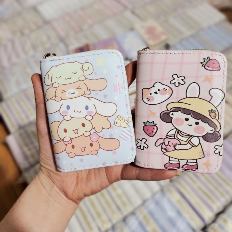 Ví nữ cầm tay mini có khoá kéo hình chibi xinh xắn cute dễ thương