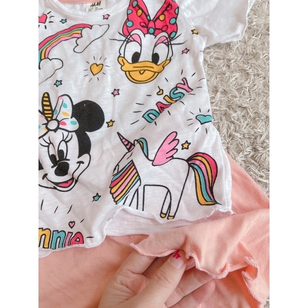 Set 2 bộ short cotton Disney micky bé gái