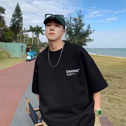 Áo Thun Tay Ngắn Dáng Rộng In Chữ Thời Trang Mùa Hè Cho Nam Giới [M-5XL]