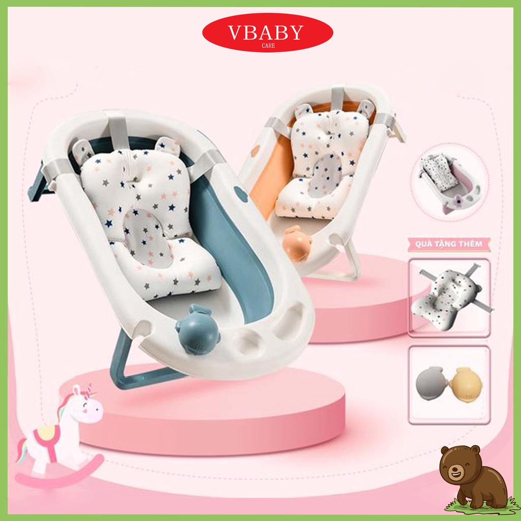 Thau Tắm Gấp Gọn Cho Bé Sơ Sinh HL - 0363 (Tặng kèm đệm tắm)