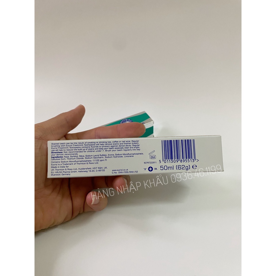 Kem đánh răng tẩy trắng răng Eucryl Toothpaste 50ml