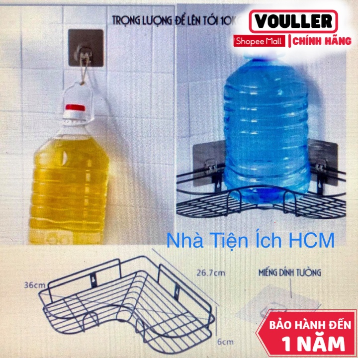 Kệ Góc Vouller Dán Tường Đựng Đồ Dùng Nhà Tắm Siêu Chịu Lực - Kệ Góc Uốn Lượn Hút Chân Không Cao Cấp