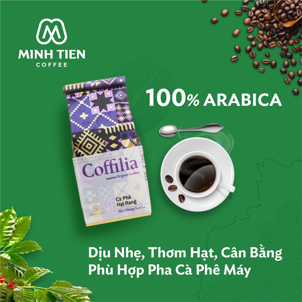 Cà phê hạt rang - Coffilia - Nhẹ nhàng Sơn La (loại 250g), cà phê hạt rang 100%Arabica, công nghệ sấy lạnh hiện đại