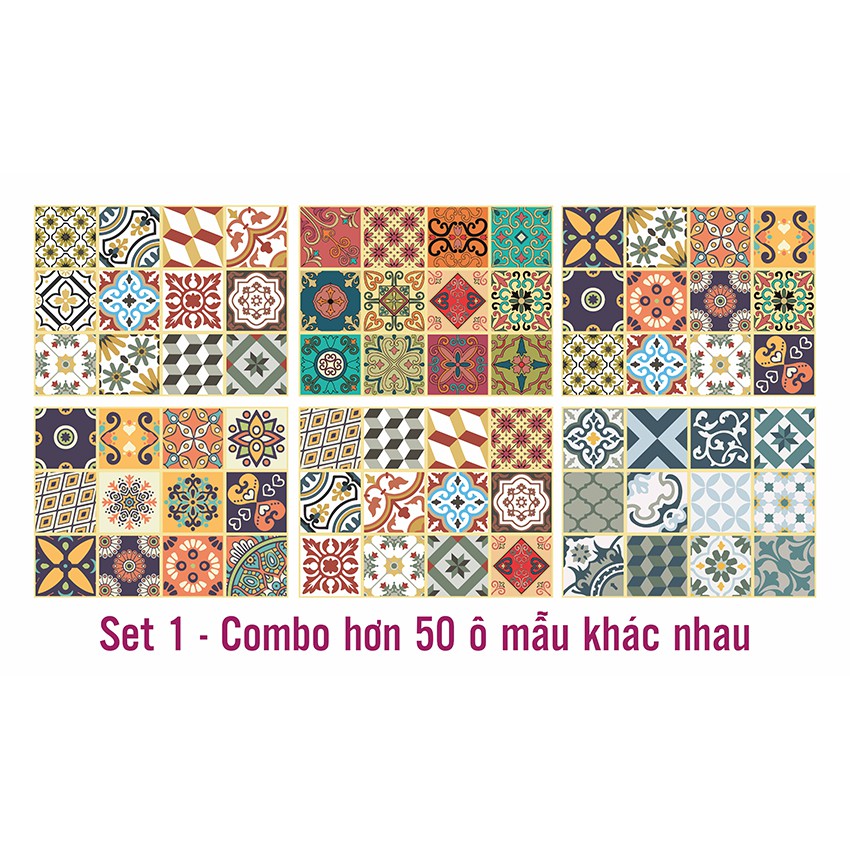 Combo 50 miếng decal gạch bông kt 15x15cm | BigBuy360 - bigbuy360.vn