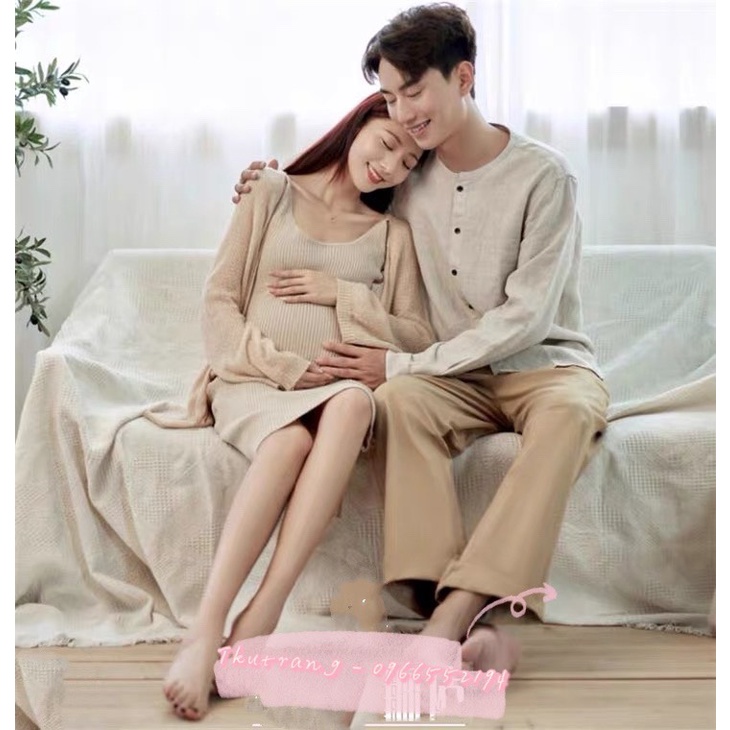 FREESHIP Áo khoác bầu cadigan len mỏng mix ngoài siêu xinh