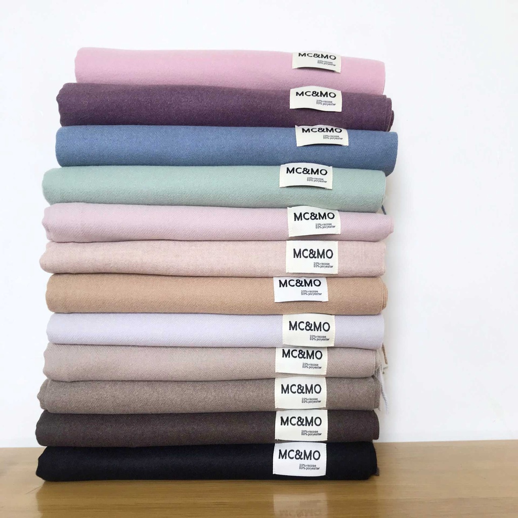 Khăn choàng MC&amp;MO quàng cổ mùa thu đông nam nữ khăn cashmere màu trơn cao cấp 200x70cm - Mã CA02 The Collar Box