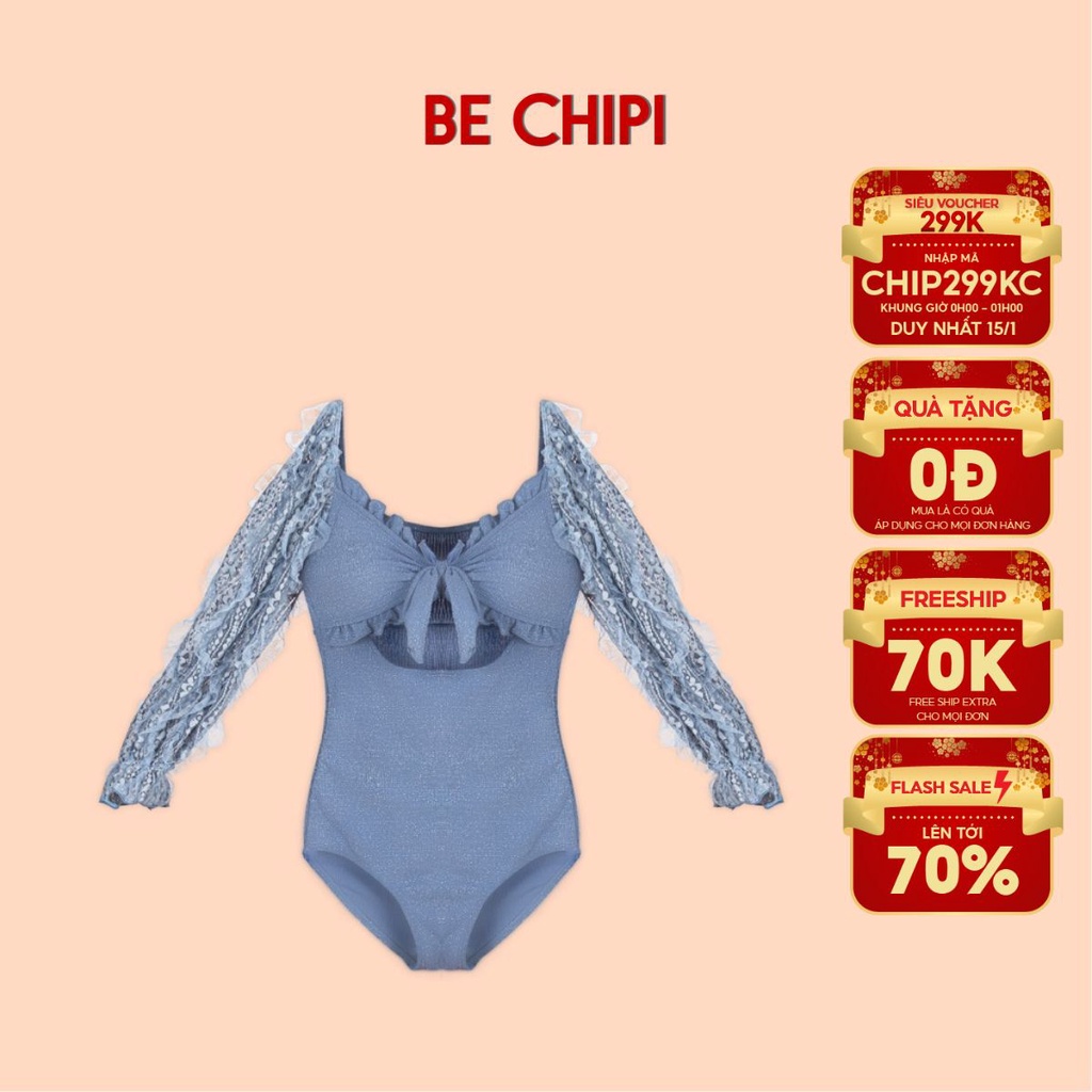 Bikini đi biển BECHIPI một mảnh tay dài, ôm body, đồ bơi nữ DB4297