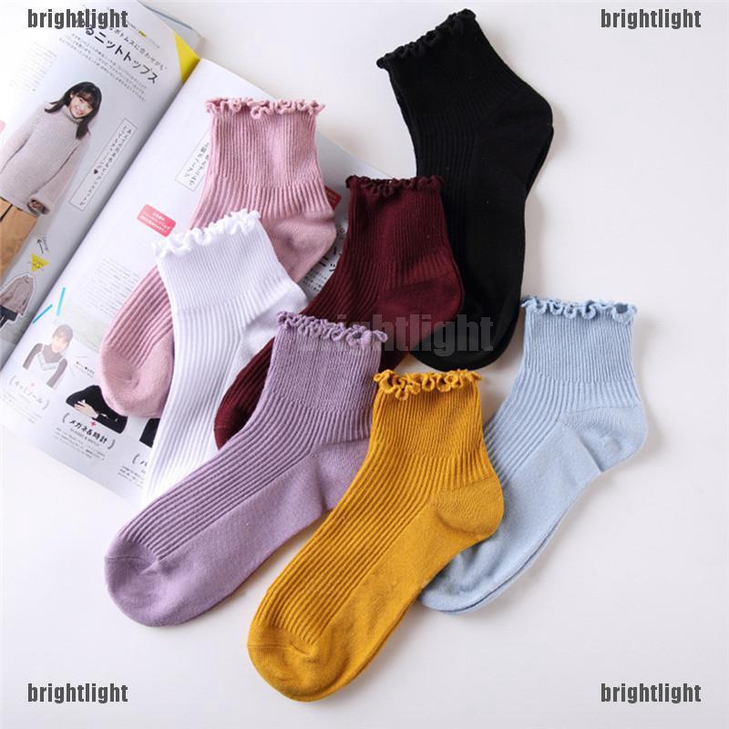 Vớ cotton Phối Ren Kiểu Dáng Dễ Thương Xinh Xắn