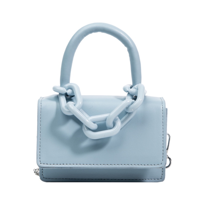 Túi Xách Đeo Vai Mini Màu Sắc Ngọt Ngào Phối Dây Xích Đơn Giản Xinh Xắn Dành Cho Nữ