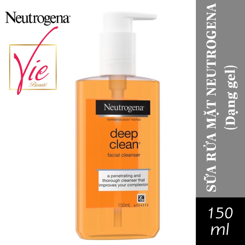 Sữa Rửa Mặt NEUTROGENA làm sạch sâu dạng gel - NEUTROGENA Facial Cleanser Deep Clean 150mL