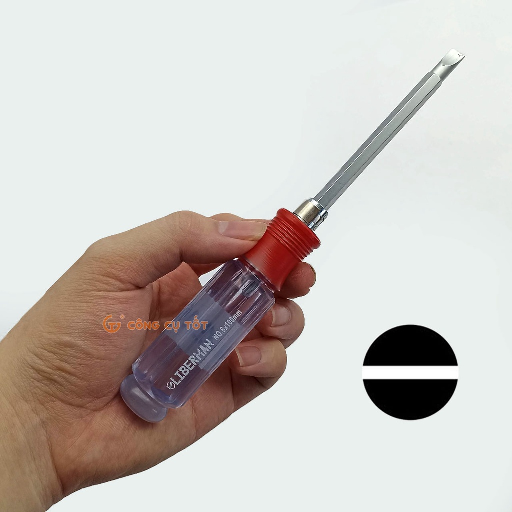 Tô vít 2 đầu cán trong thân trơn Ø6x100mm Liberman