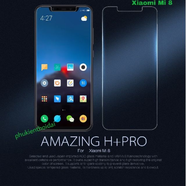 Kính cường lực Xiaomi Mi 8 / Mi 9 hiệu Nillkin Amazing H+Pro cao cấp 0.2mm /2.5D (tặng keo)