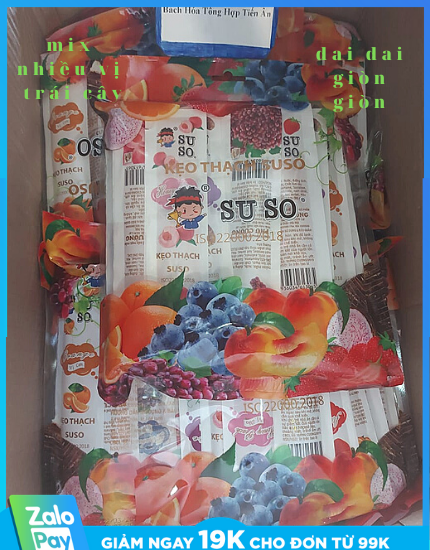 Thạch Suso Mix Nhiều Vị Trái Cây Túi 800g