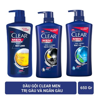 Dầu gội sạch gàu Clear Men Deep Cleanse sạch sâu 650g