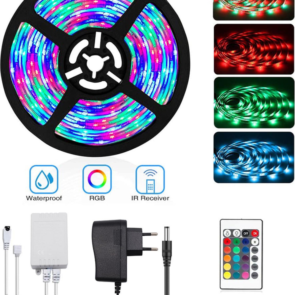 [FULL BỘ NGUỒN] Led Dây Đổi Màu RGB 5m 5050 Có Silicon Chống Nước Led Dây Trang Trí Đổi Nhiều Màu Trang Trí Tủ Nội Thất | WebRaoVat - webraovat.net.vn